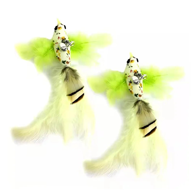 Feather Bird Wand Toy for Cats
