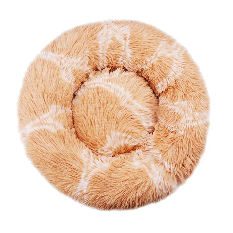 Plush Round Pet Bed – Soft & Cozy for Dogs & Cats