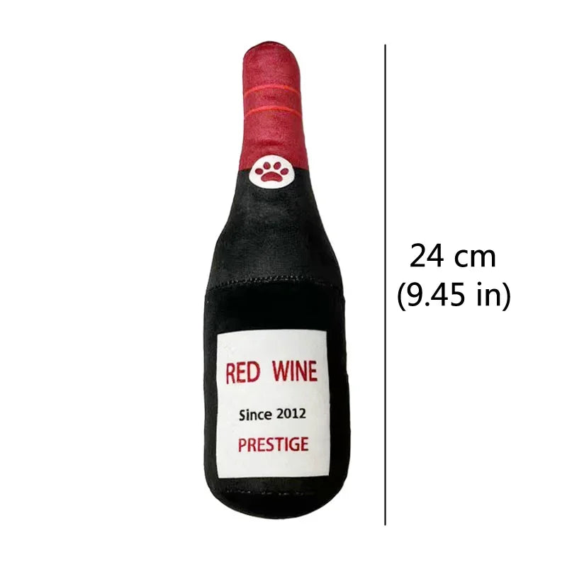 Plush Beer Bottle Dog Squeaky Toy