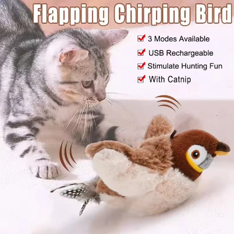 Interactive Chirping Bird Toy for Cats