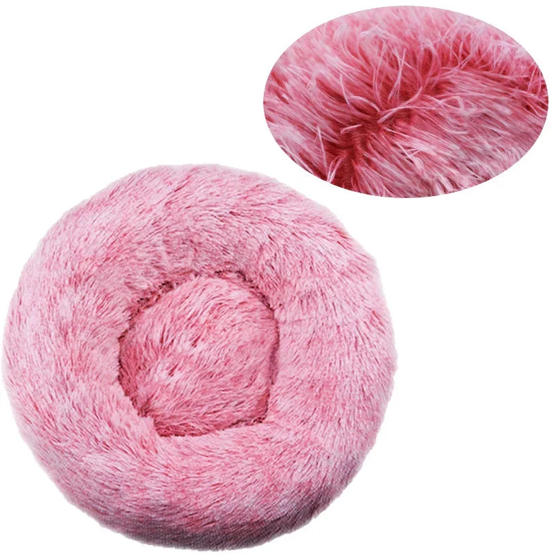 Plush Round Pet Bed – Soft & Cozy for Dogs & Cats
