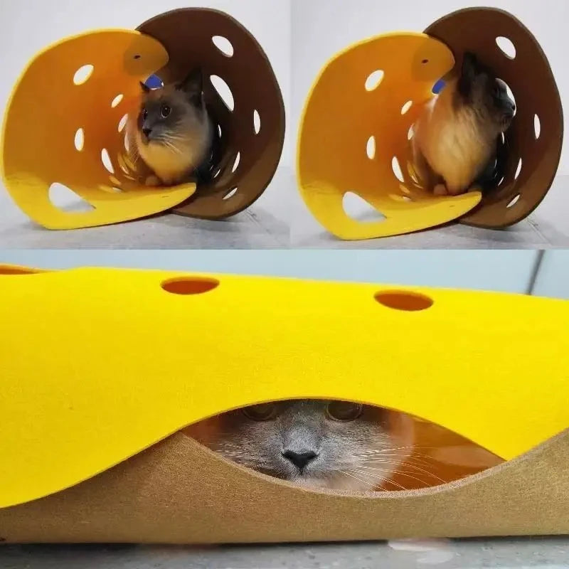 Collapsible Felt Cat Tunnel Toy