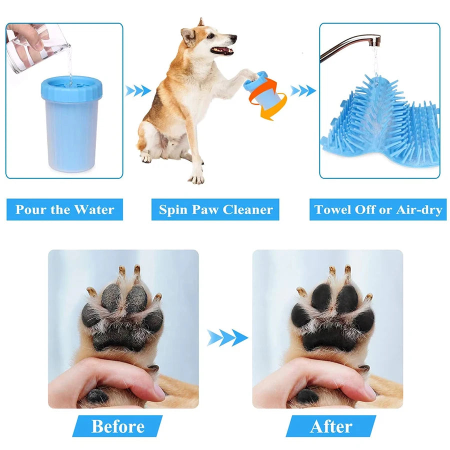 Pet Paw Cleaning Cup with Brush