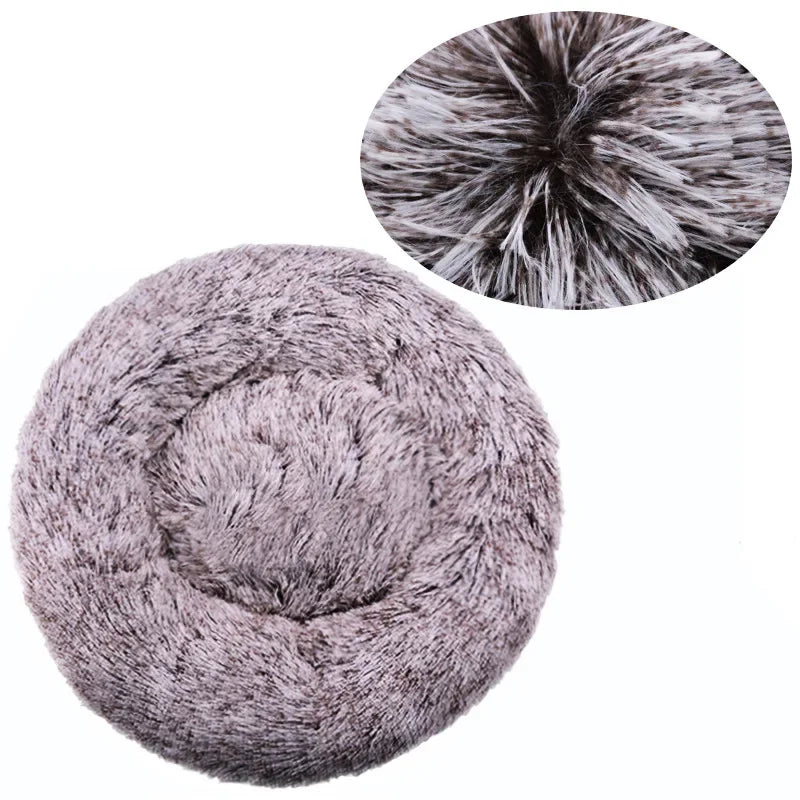 Plush Round Pet Bed – Soft & Cozy for Dogs & Cats