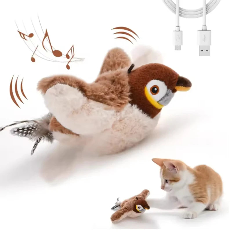 Interactive Chirping Bird Toy for Cats