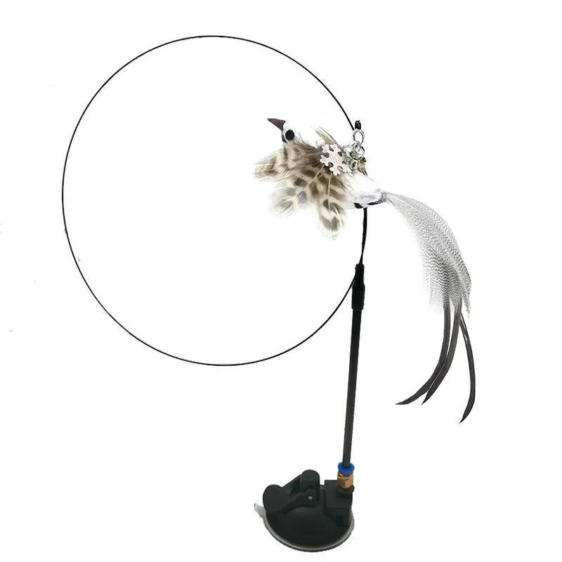 Feather Bird Wand Toy for Cats
