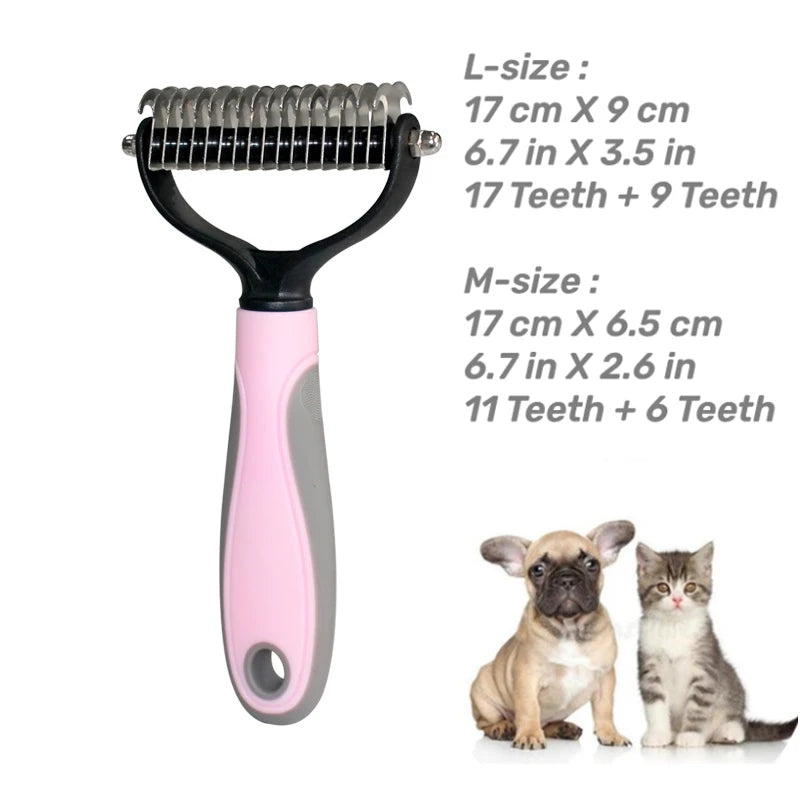 Double-Sided Stainless Steel Pet Grooming Brush