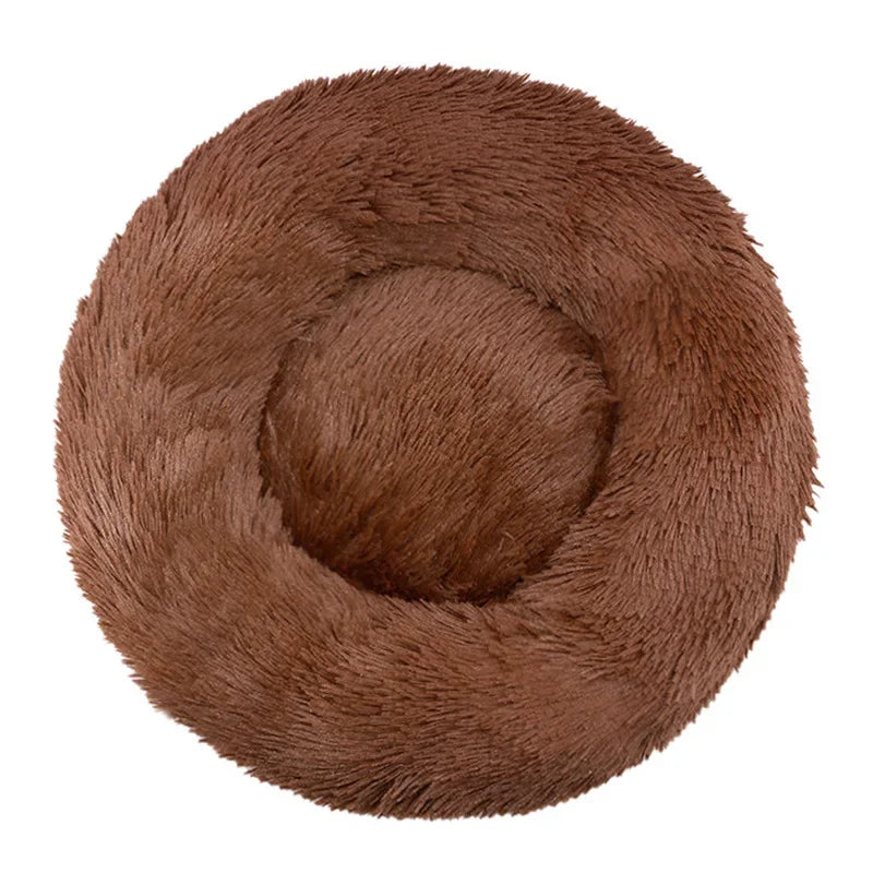 Plush Round Pet Bed – Soft & Cozy for Dogs & Cats