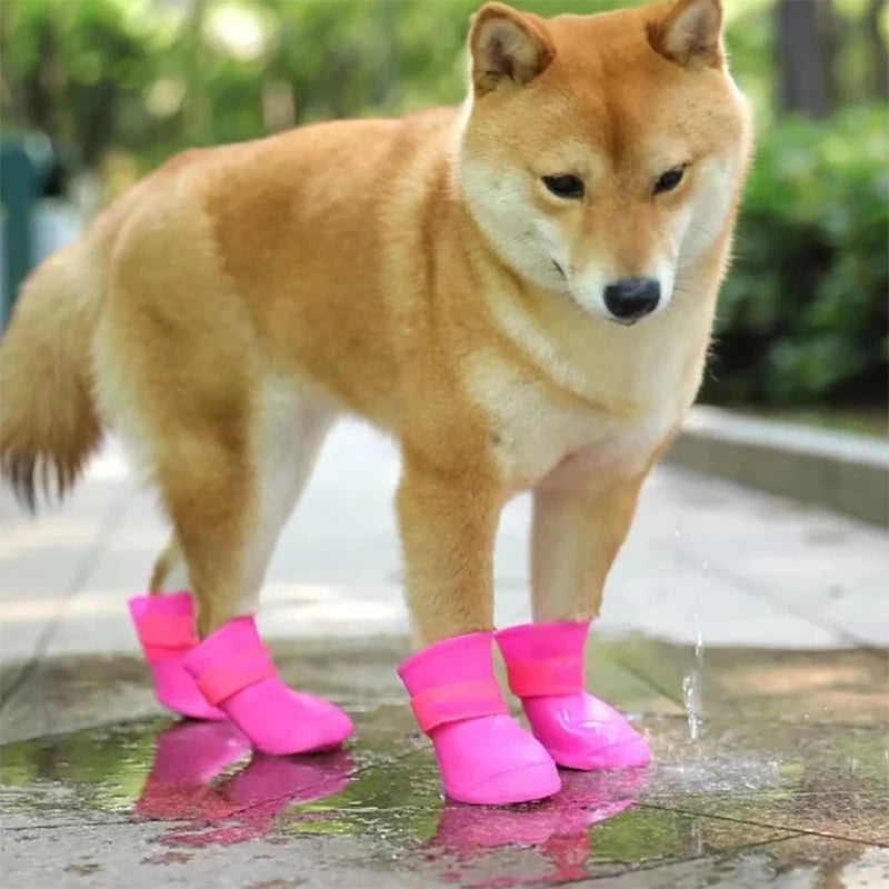 Waterproof Anti-Slip Dog Rain Boots (4pcs)