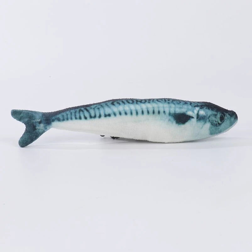 Interactive Plush Fish Cat Toy