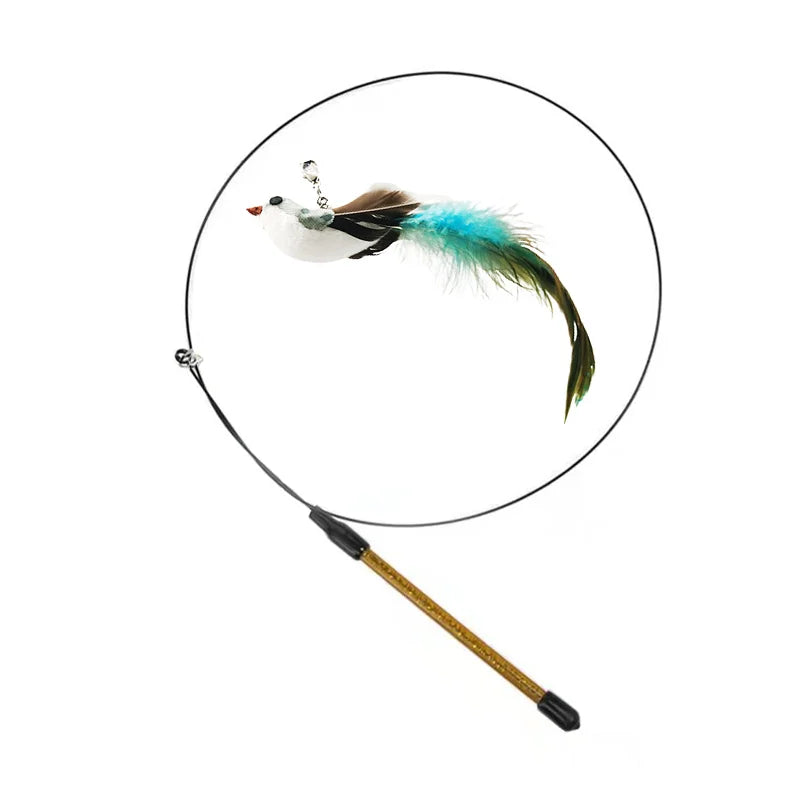 Feather Bird Wand Toy for Cats