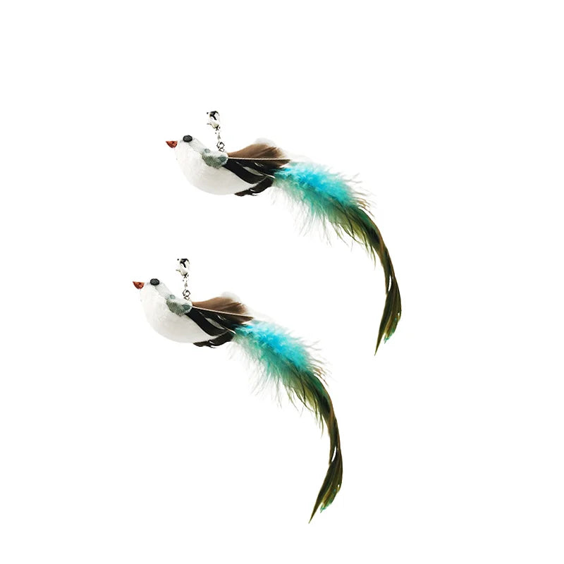 Feather Bird Wand Toy for Cats