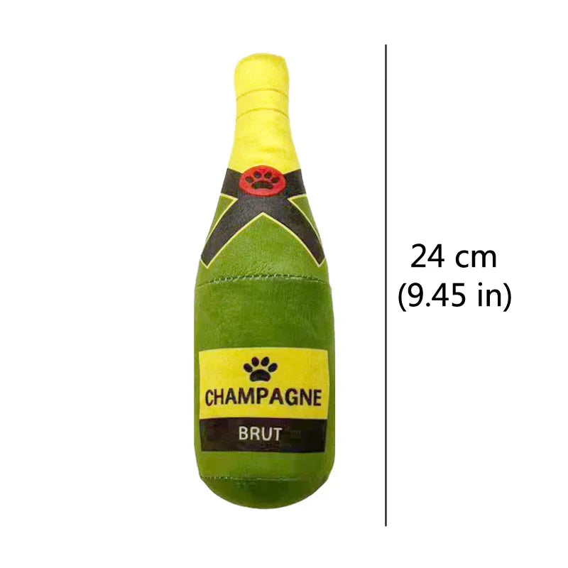 Plush Beer Bottle Dog Squeaky Toy