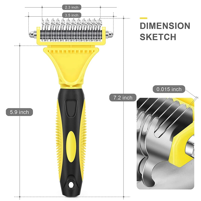 Double-Sided Stainless Steel Pet Grooming Brush