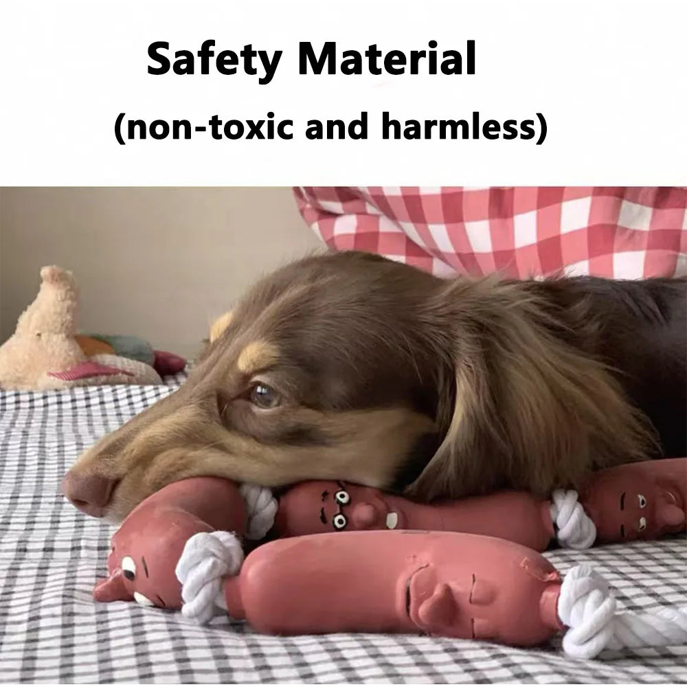 Sausage-Shaped Rope Dog Toy