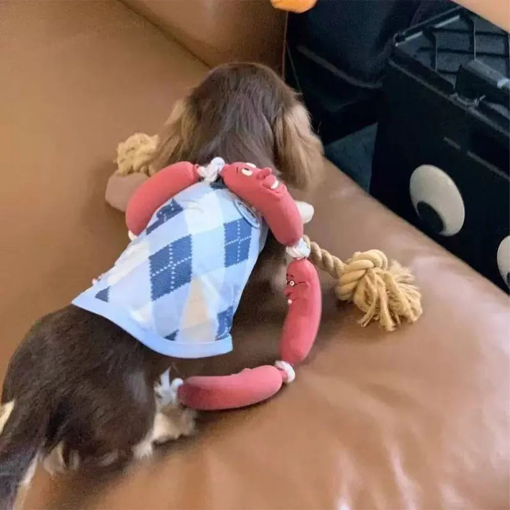 Sausage-Shaped Rope Dog Toy