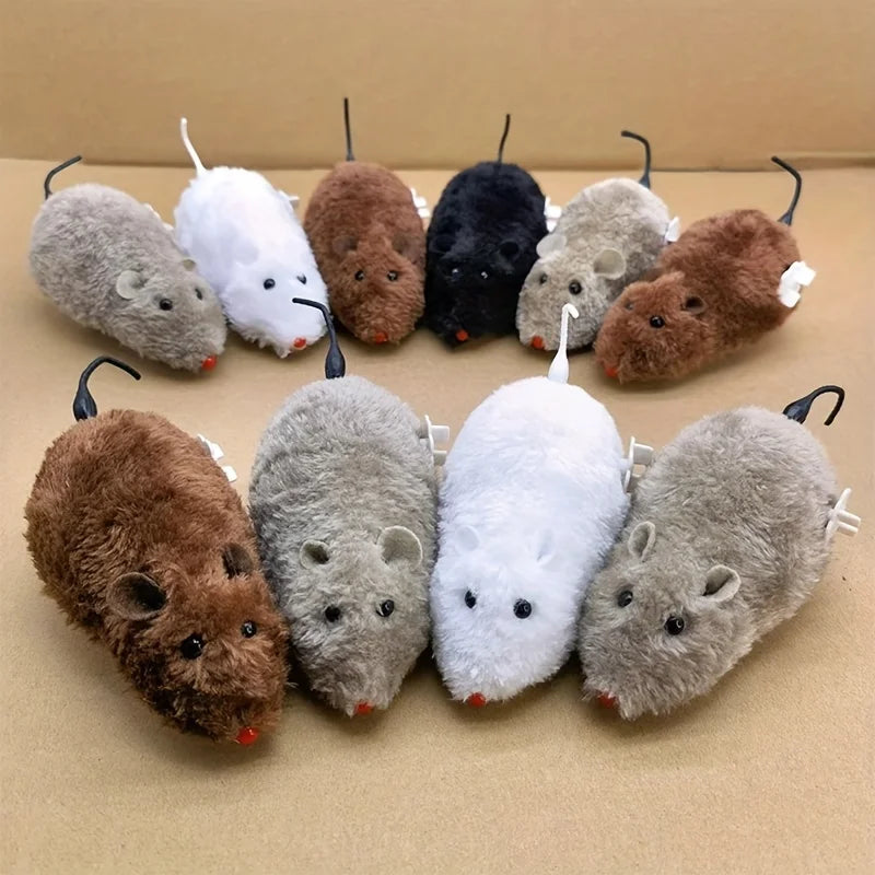 Plush Wind-Up Mouse Toy