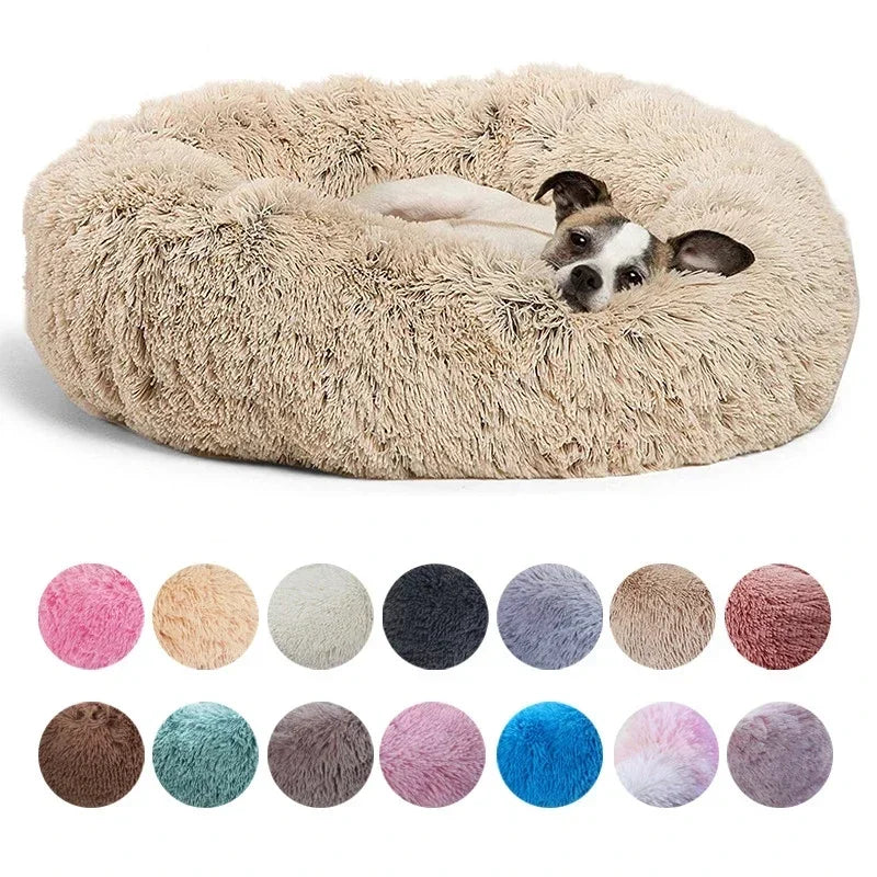 Plush Round Pet Bed – Soft & Cozy for Dogs & Cats