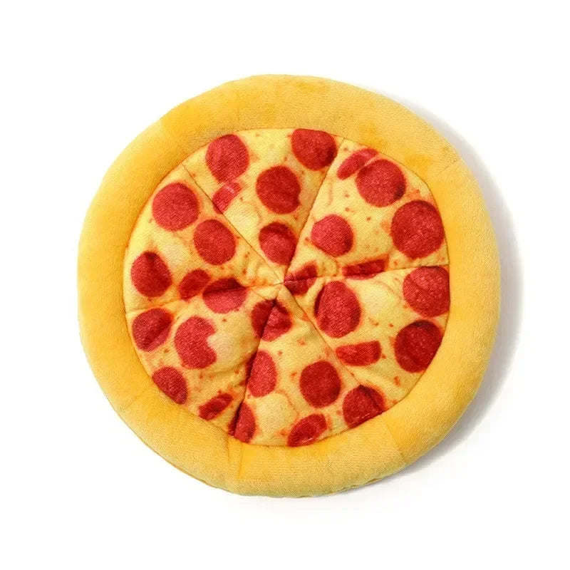 Pizza-Shaped Plush Squeaky Dog Toy
