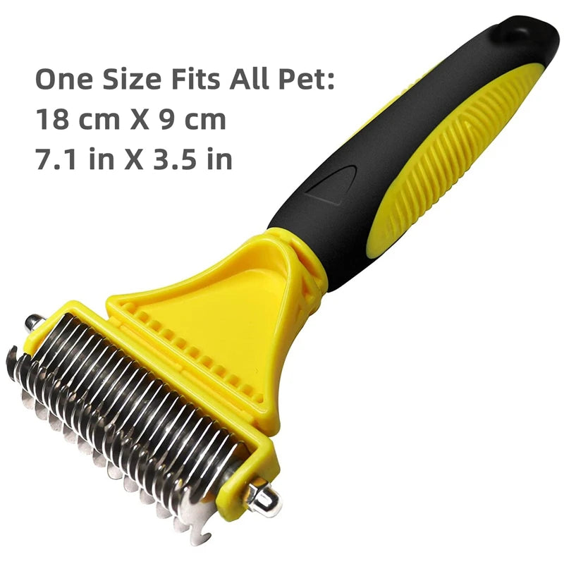 Double-Sided Stainless Steel Pet Grooming Brush