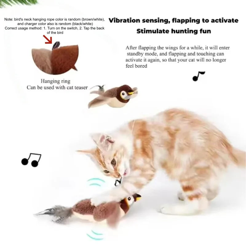 Interactive Chirping Bird Toy for Cats