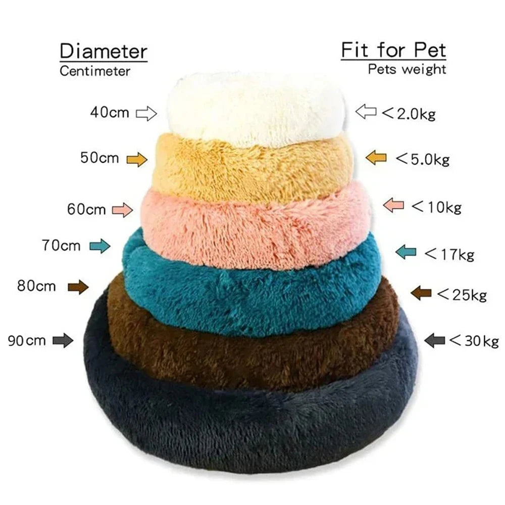 Plush Round Pet Bed – Soft & Cozy for Dogs & Cats