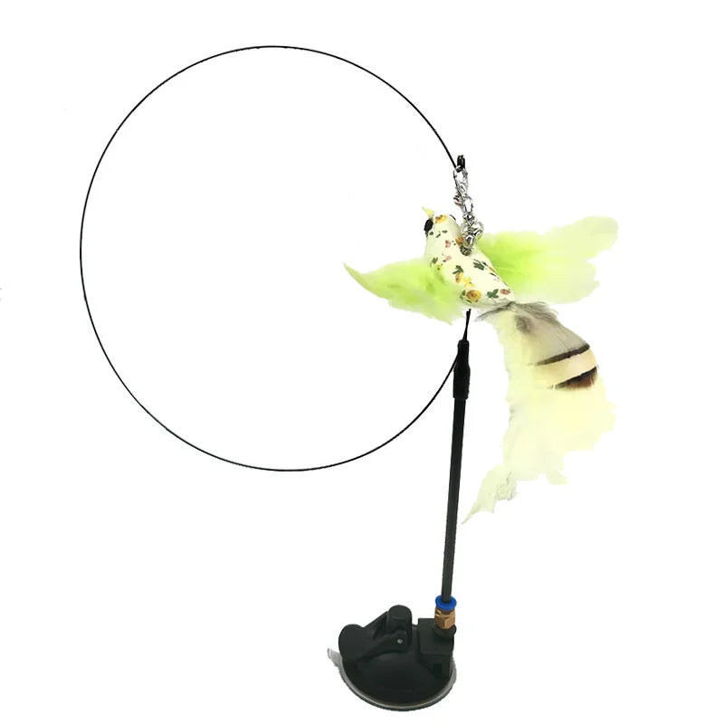 Feather Bird Wand Toy for Cats