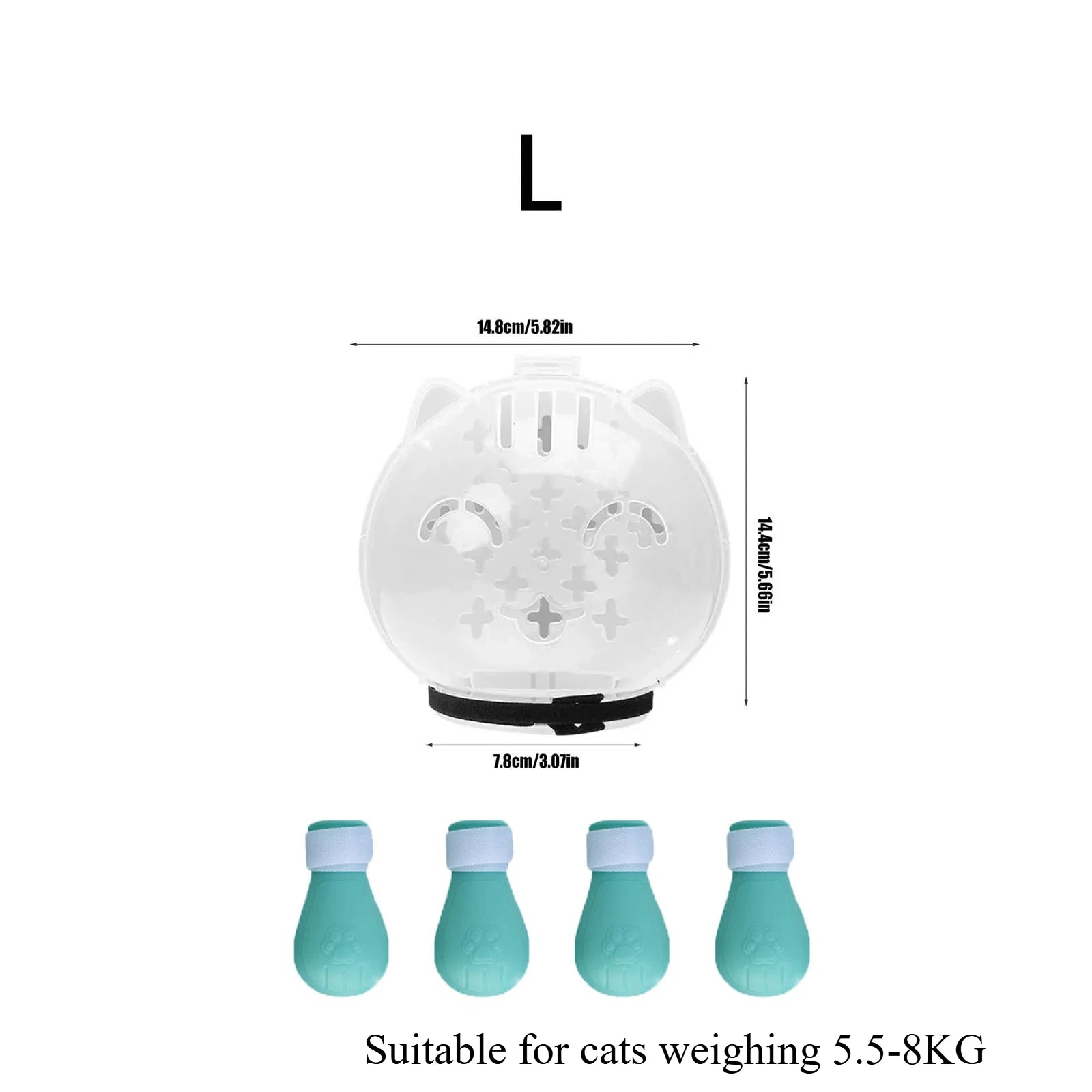 Breathable Cat Grooming Muzzle with Paw Covers