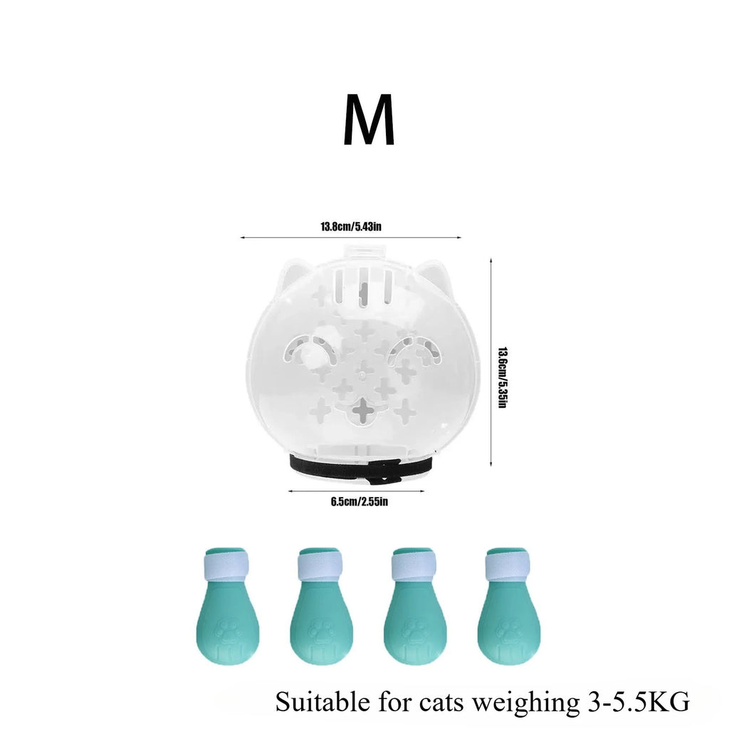 Breathable Cat Grooming Muzzle with Paw Covers