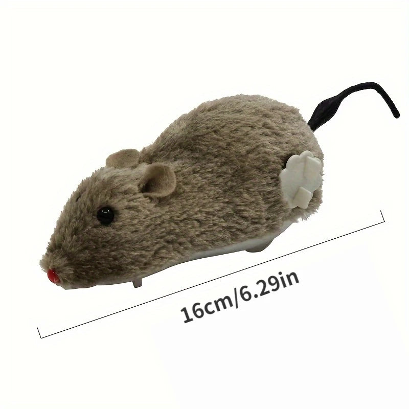 Plush Wind-Up Mouse Toy