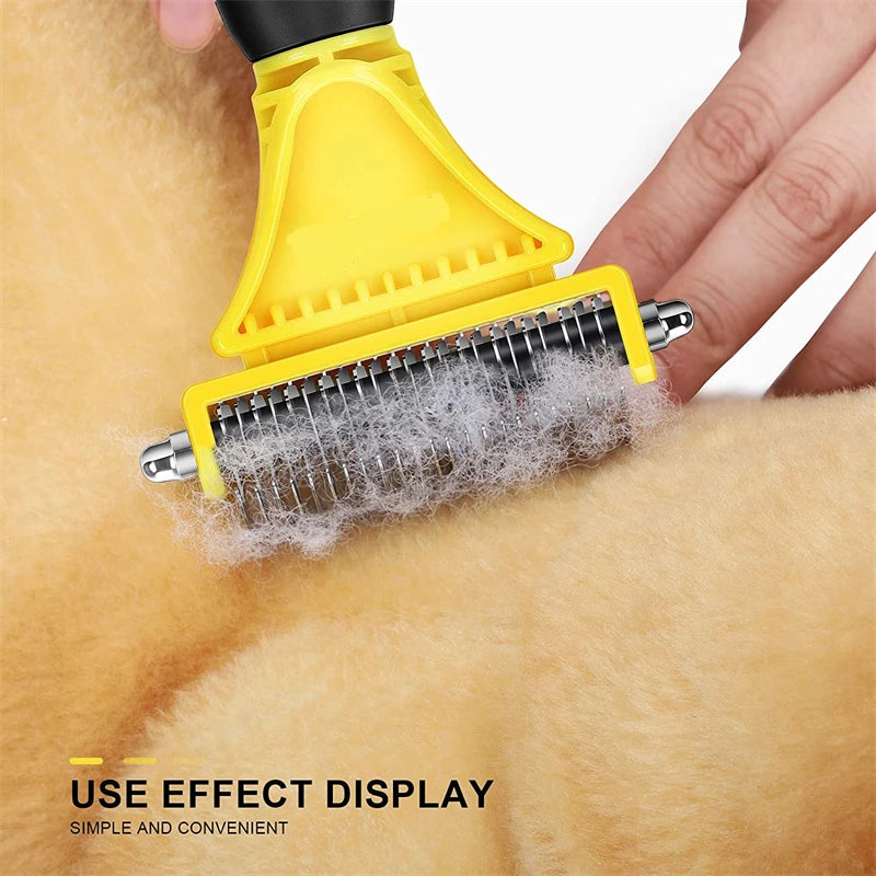 Double-Sided Stainless Steel Pet Grooming Brush
