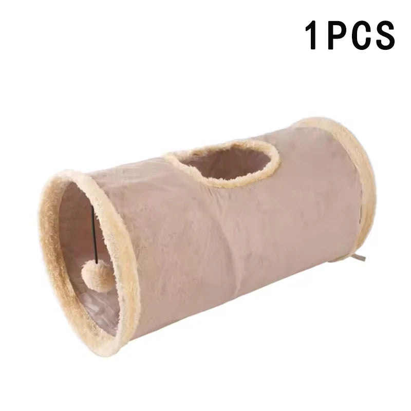 Foldable Plush Cat Tunnel