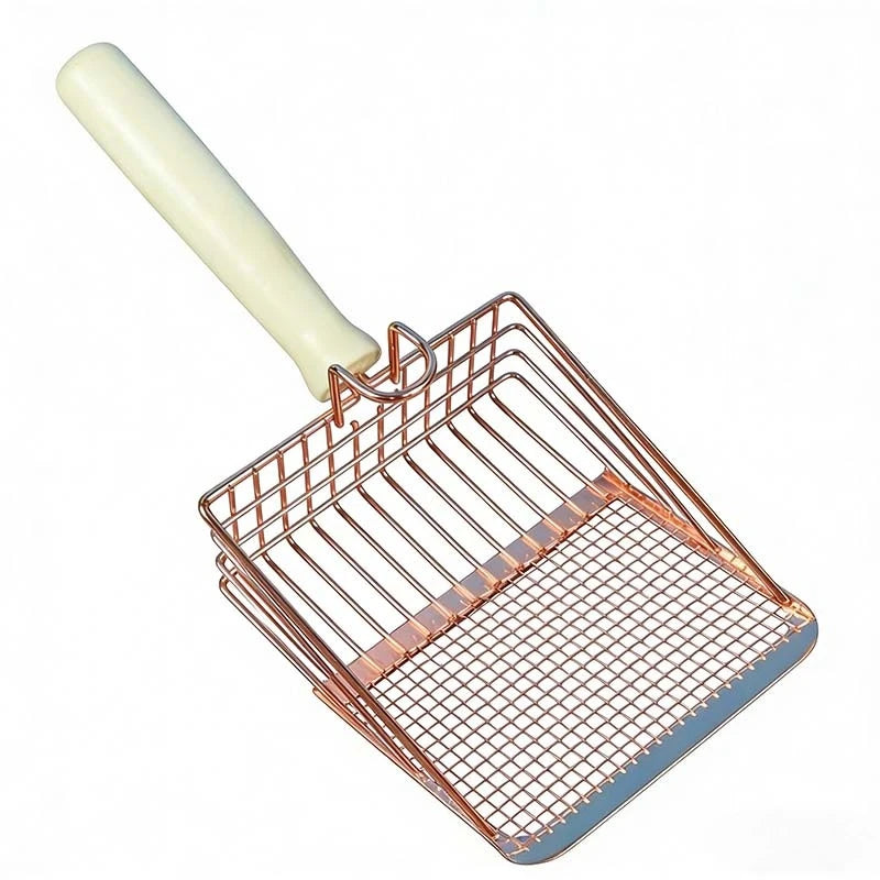 Stainless Steel Cat Litter Scoop with Wooden Handle