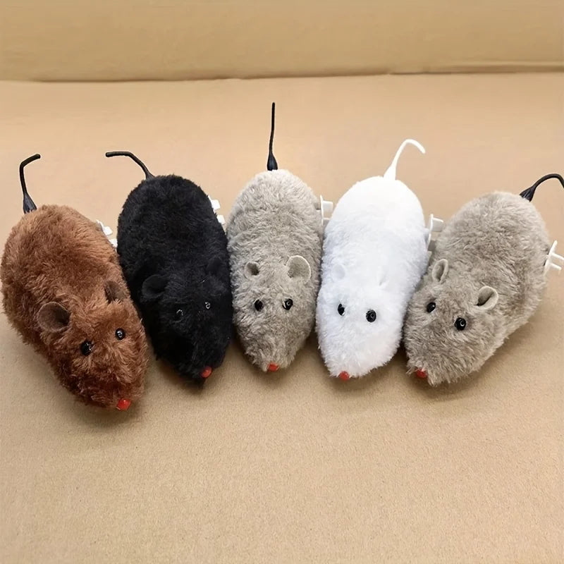 Plush Wind-Up Mouse Toy