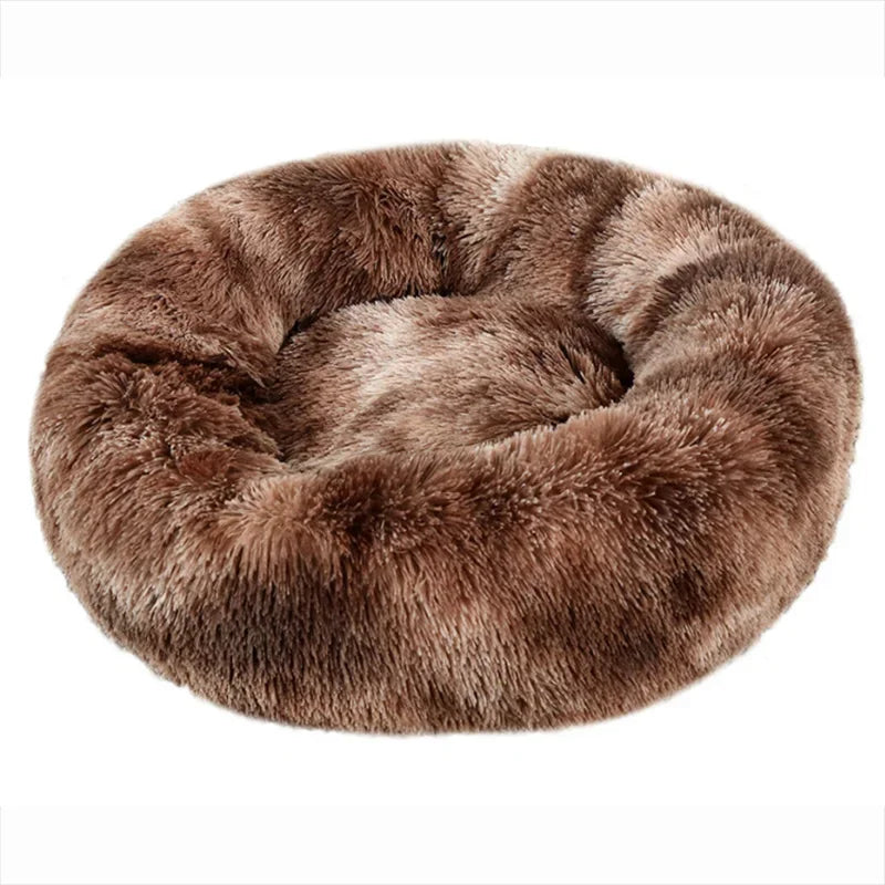 Plush Round Pet Bed – Soft & Cozy for Dogs & Cats