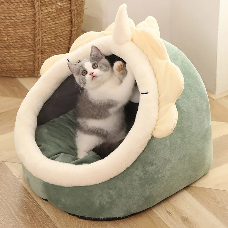 Cozy Foldable Cat & Small Dog Cave Bed