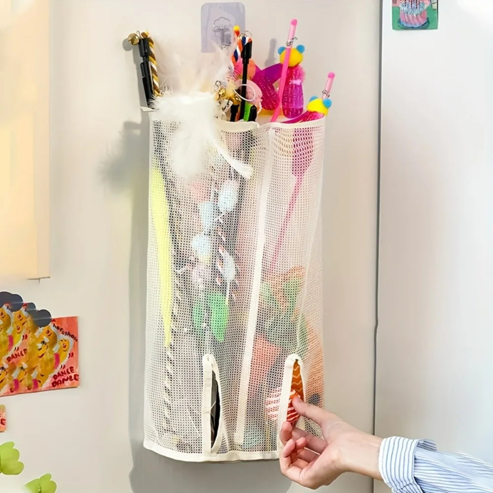 Wall-Hanging Cat Toy Storage Bag