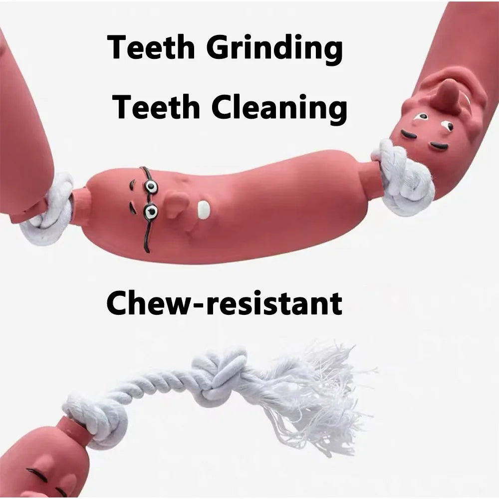 Sausage-Shaped Rope Dog Toy