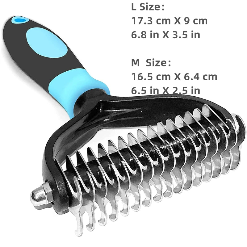 Double-Sided Stainless Steel Pet Grooming Brush