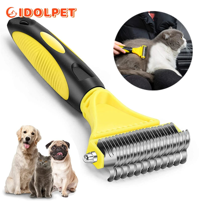 Double-Sided Stainless Steel Pet Grooming Brush