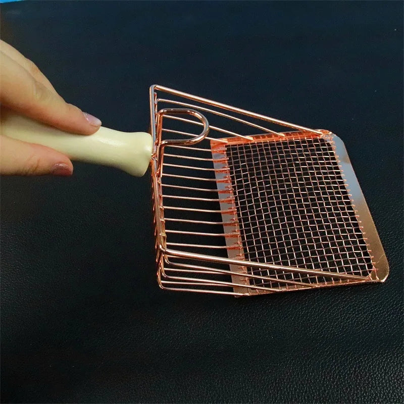 Stainless Steel Cat Litter Scoop with Wooden Handle