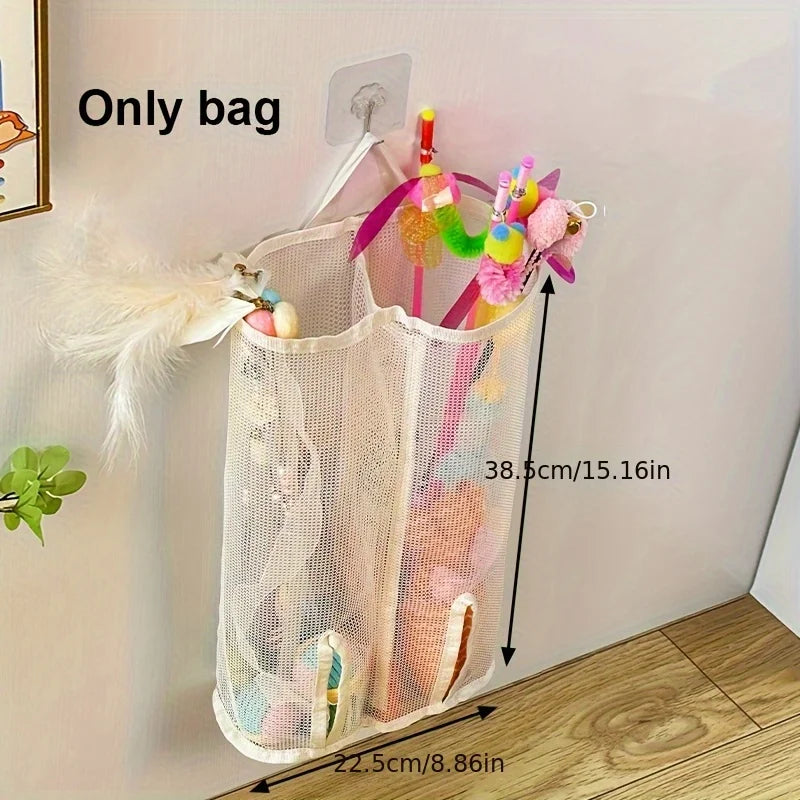 Wall-Hanging Cat Toy Storage Bag