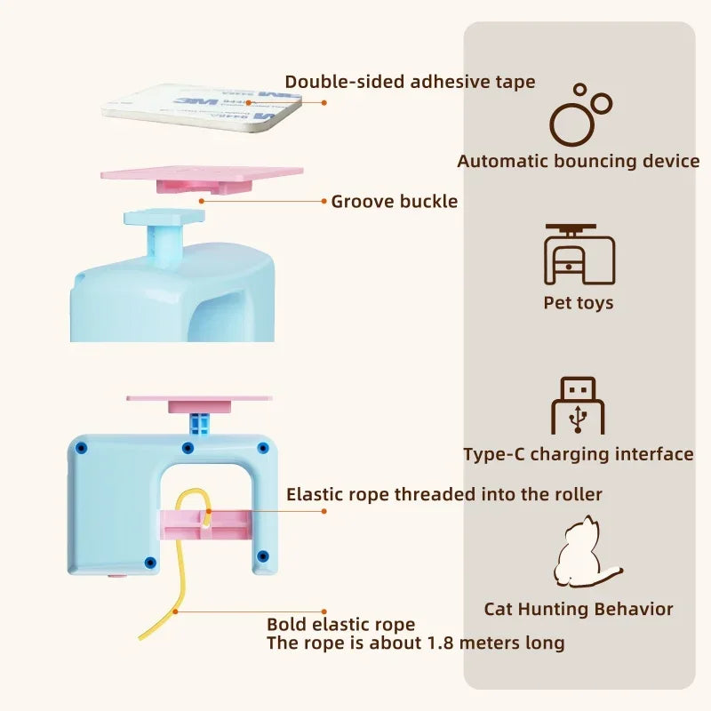 Hanging Feather Door Cat Toy