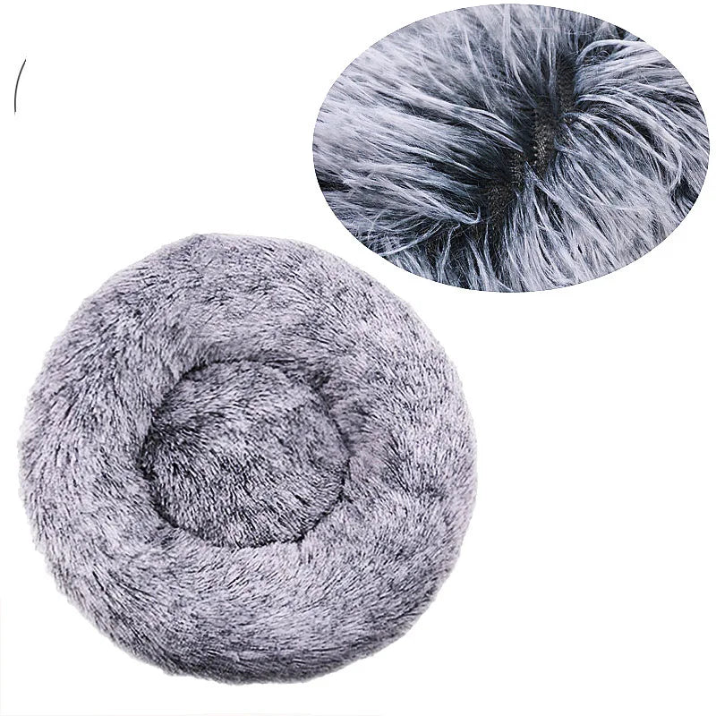 Plush Round Pet Bed – Soft & Cozy for Dogs & Cats
