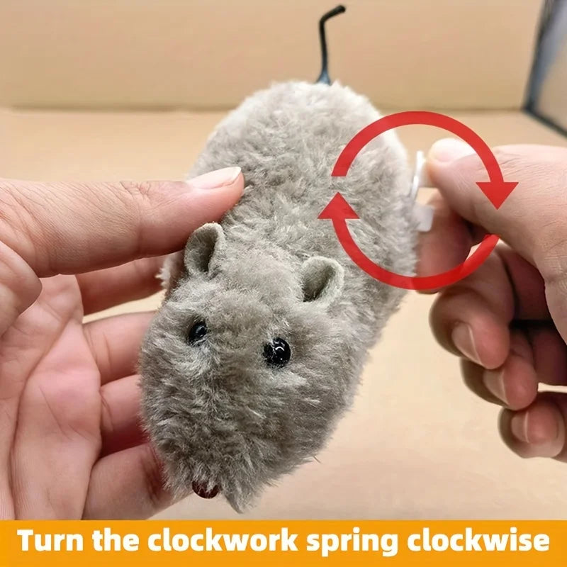 Plush Wind-Up Mouse Toy