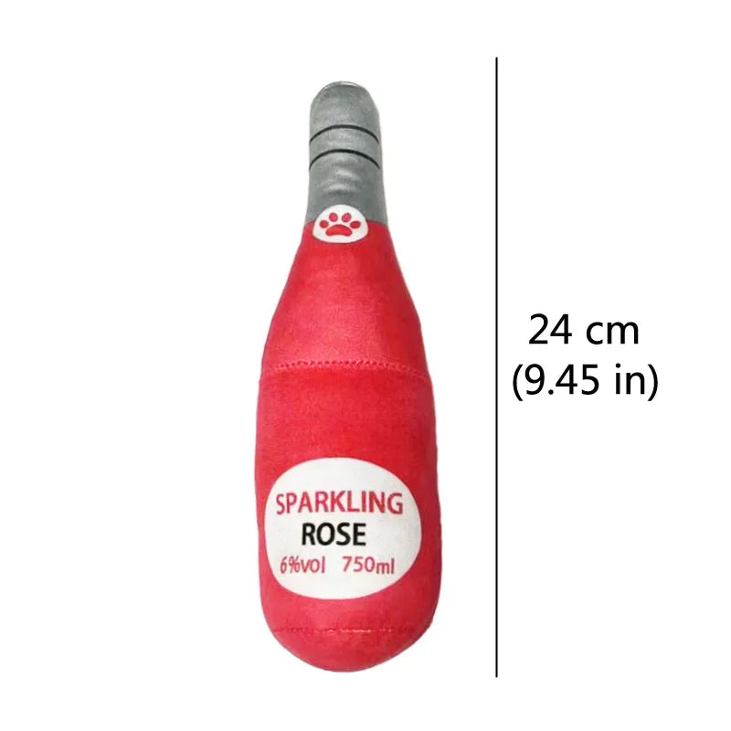 Plush Beer Bottle Dog Squeaky Toy