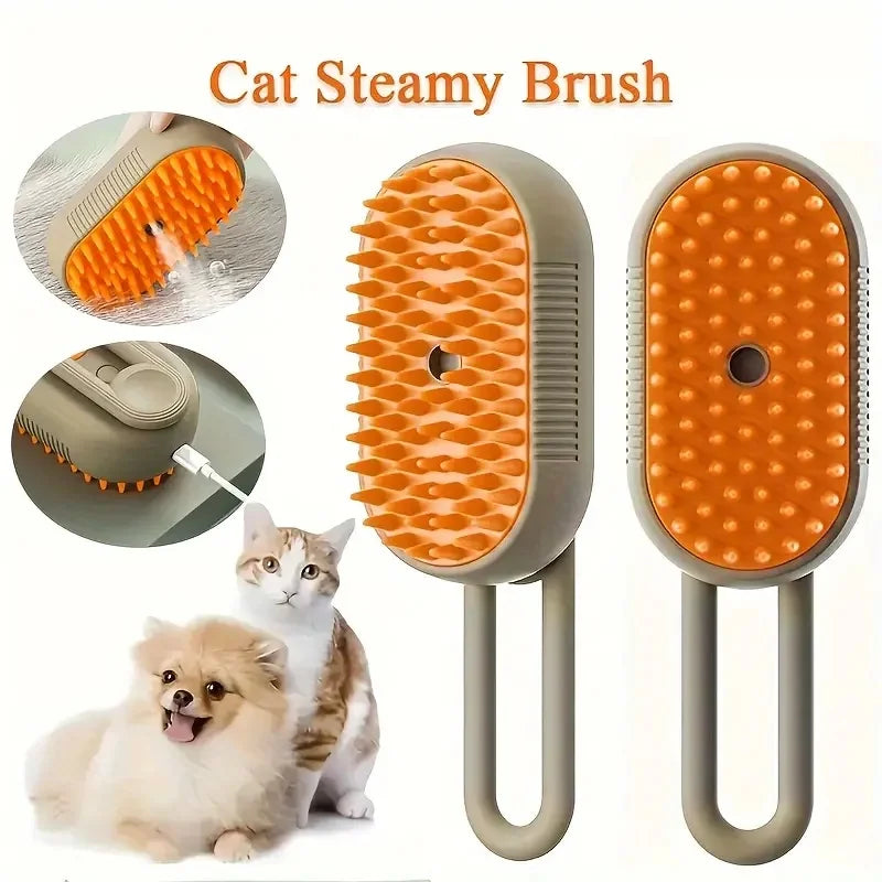 Steam Spray Pet Grooming Brush – Hair Removal