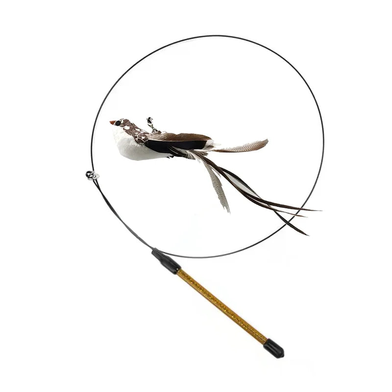 Feather Bird Wand Toy for Cats