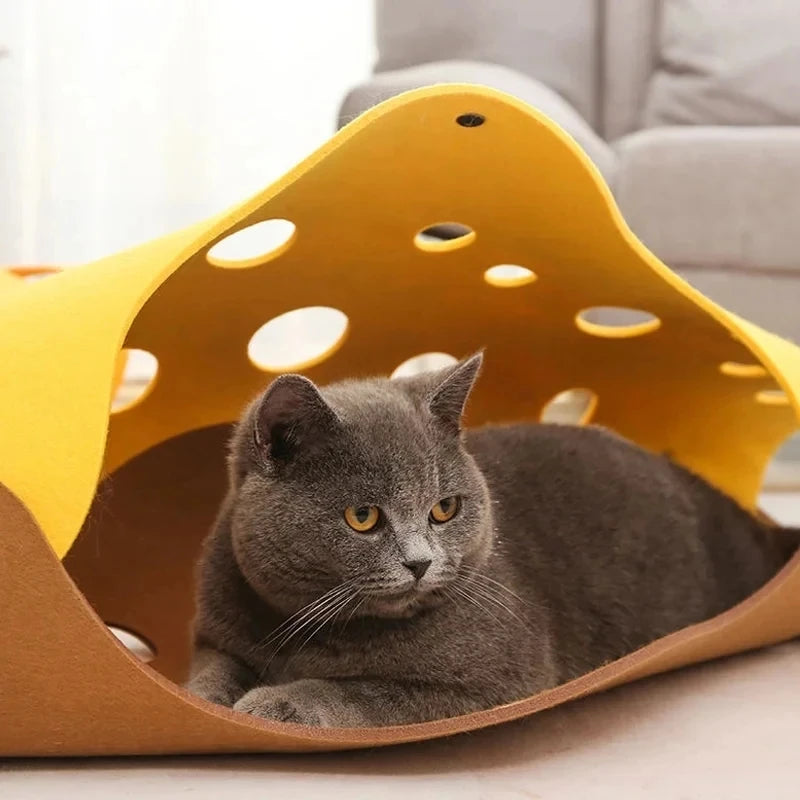 Collapsible Felt Cat Tunnel Toy