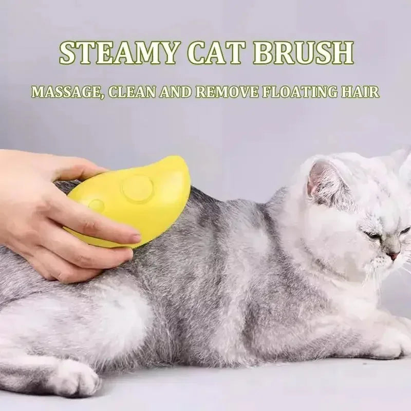 Electric Steam Grooming Brush for Cats